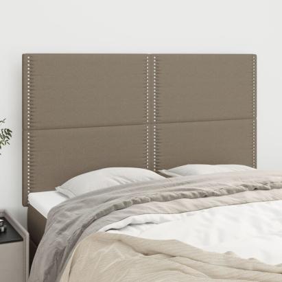 Tăblii de pat, 4 buc, gri taupe, 72x5x78/88 cm, textil GartenMobel Dekor