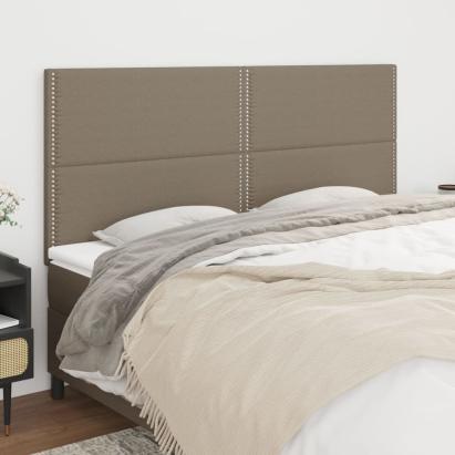 Tăblii de pat, 4 buc, gri taupe, 90x5x78/88 cm, textil GartenMobel Dekor