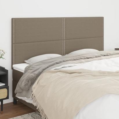 Tăblii de pat, 4 buc, gri taupe, 100x5x78/88 cm, textil GartenMobel Dekor