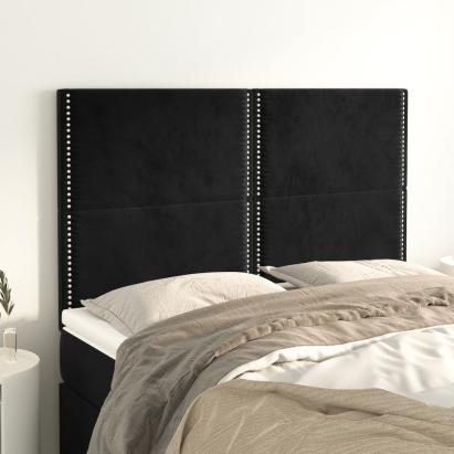 Tăblii de pat, 4 buc, negru, 72x5x78/88 cm, catifea GartenMobel Dekor