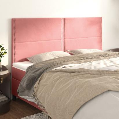 Tăblii de pat, 4 buc, roz, 80x5x78/88 cm, catifea GartenMobel Dekor