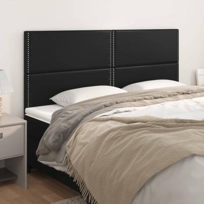 Tăblii de pat, 4 buc, negru, 100x5x78/88 cm, piele ecologică GartenMobel Dekor