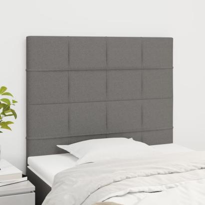 Tăblii de pat, 2 buc, gri închis, 80x5x78/88 cm, textil GartenMobel Dekor