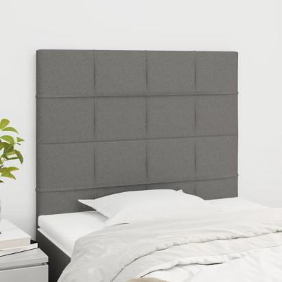 Tăblii de pat, 2 buc, gri închis, 90x5x78/88 cm, textil GartenMobel Dekor