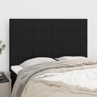 Tăblii de pat, 4 buc, negru, 72x5x78/88 cm, textil GartenMobel Dekor