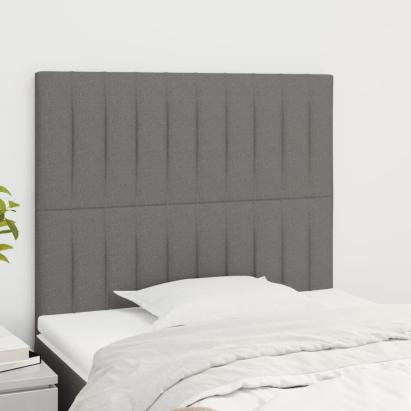 Tăblii de pat, 2 buc, gri închis, 100x5x78/88 cm, textil GartenMobel Dekor
