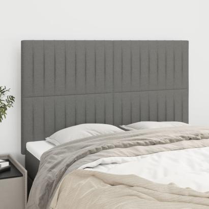 Tăblii de pat, 4 buc, gri închis, 72x5x78/88 cm, textil GartenMobel Dekor