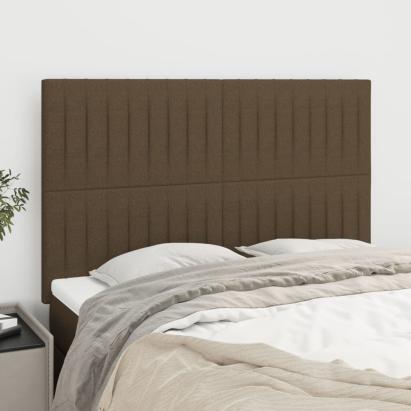 Tăblii de pat, 4 buc, maro închis, 72x5x78/88 cm, textil GartenMobel Dekor