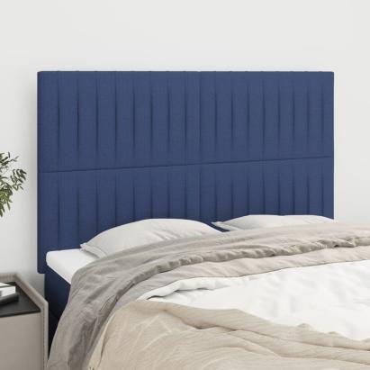 Tăblii de pat, 4 buc, albastru, 72x5x78/88 cm, textil GartenMobel Dekor