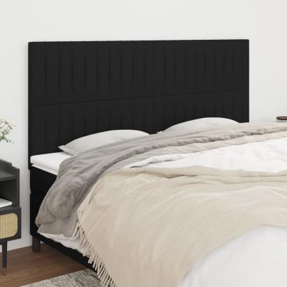 Tăblii de pat, 4 buc, negru, 100x5x78/88 cm, textil GartenMobel Dekor