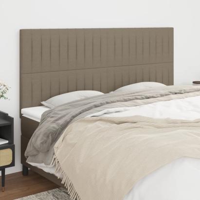 Tăblii de pat, 4 buc, gri taupe, 100x5x78/88 cm, textil GartenMobel Dekor