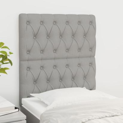 Tăblii de pat, 2 buc, gri deschis, 80x7x78/88 cm, textil GartenMobel Dekor