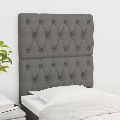 Tăblii de pat, 2 buc, gri închis, 80x7x78/88 cm, textil GartenMobel Dekor