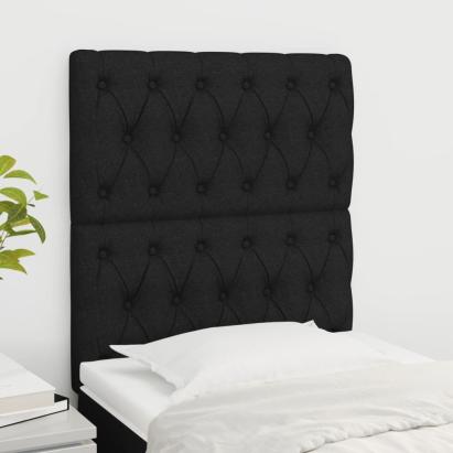 Tăblii de pat, 2 buc, negru, 80x7x78/88 cm, textil GartenMobel Dekor