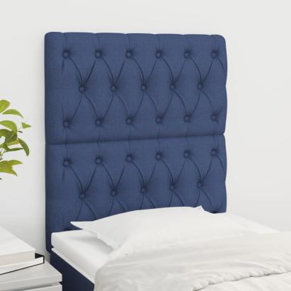Tăblii de pat, 2 buc, albastru, 80x7x78/88 cm, textil GartenMobel Dekor