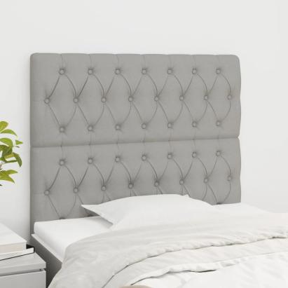 Tăblii de pat, 2 buc, gri deschis, 90x7x78/88 cm, textil GartenMobel Dekor
