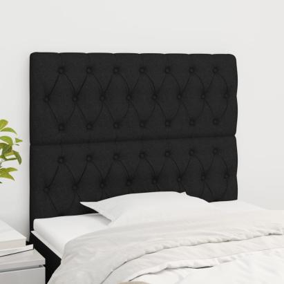 Tăblii de pat, 2 buc, negru, 90x7x78/88 cm, textil GartenMobel Dekor