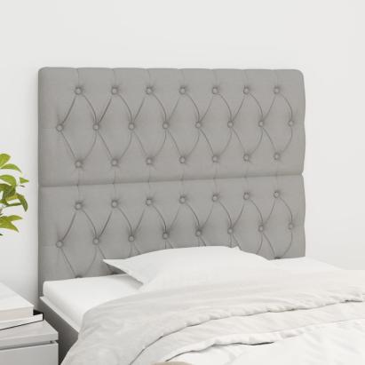 Tăblii de pat, 2 buc, gri deschis, 100x7x78/88 cm, textil GartenMobel Dekor
