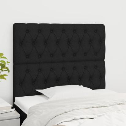 Tăblii de pat, 2 buc, negru, 100x7x78/88 cm, textil GartenMobel Dekor