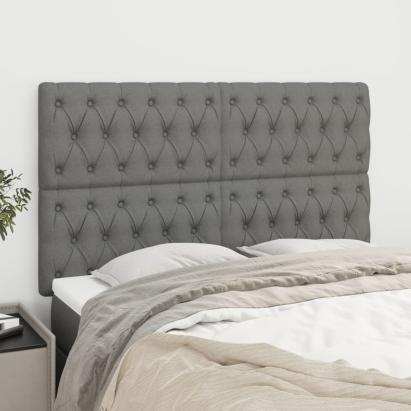 Tăblii de pat, 4 buc, gri închis, 72x7x78/88 cm, textil GartenMobel Dekor