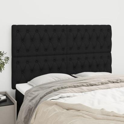 Tăblii de pat, 4 buc, negru, 72x7x78/88 cm, textil GartenMobel Dekor