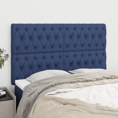 Tăblii de pat, 4 buc, albastru, 72x7x78/88 cm, textil GartenMobel Dekor