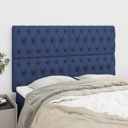 Tăblii de pat, 4 buc, albastru, 80x7x78/88 cm, textil GartenMobel Dekor