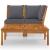 Set mobilier de grădină, 3 piese, perne gri închis, lemn acacia GartenMobel Dekor