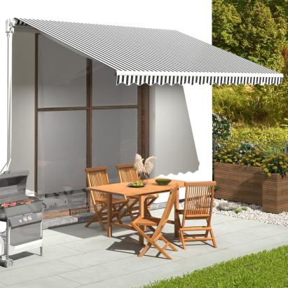 Pânză de rezervă copertină, antracit și alb, 4x3,5 m GartenMobel Dekor