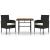 Set mobilier de exterior, 3 piese, negru, poliratan GartenMobel Dekor
