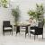 Set mobilier de exterior, 3 piese, negru, poliratan GartenMobel Dekor