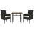 Set mobilier de exterior, 3 piese, negru, poliratan GartenMobel Dekor