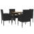 Set mobilier de exterior, 5 piese, negru, poliratan GartenMobel Dekor