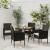 Set mobilier de exterior, 5 piese, negru, poliratan GartenMobel Dekor