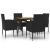 Set mobilier de exterior, 5 piese, negru, poliratan GartenMobel Dekor