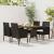 Set mobilier de exterior, 5 piese, negru, poliratan GartenMobel Dekor