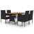 Set mobilier de exterior, 5 piese, negru, poliratan GartenMobel Dekor