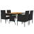Set mobilier de exterior, 5 piese, negru, poliratan GartenMobel Dekor
