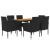Set mobilier de exterior, 7 piese, negru, poliratan GartenMobel Dekor