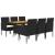 Set mobilier de exterior, 7 piese, negru, poliratan GartenMobel Dekor