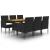 Set mobilier de exterior, 7 piese, negru, poliratan GartenMobel Dekor