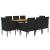 Set mobilier de exterior, 9 piese, negru, poliratan GartenMobel Dekor