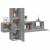 Set dulap TV, 3 piese, gri sonoma, lemn prelucrat GartenMobel Dekor