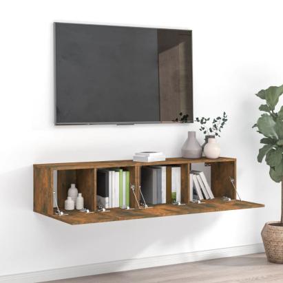 Set dulapuri TV, 2 piese, stejar fumuriu, lemn prelucrat GartenMobel Dekor