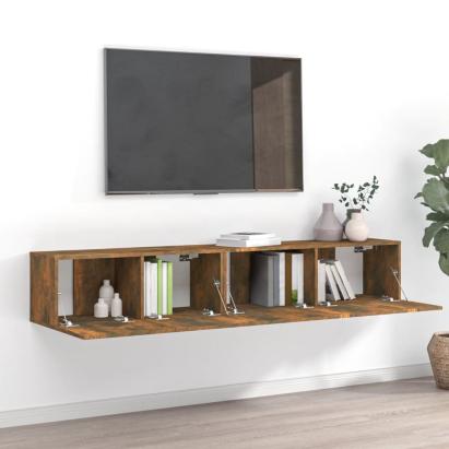 Set dulapuri TV, 2 piese, stejar fumuriu, lemn prelucrat GartenMobel Dekor