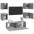 Set dulap TV montat pe perete, gri sonoma, lemn prelucrat GartenMobel Dekor