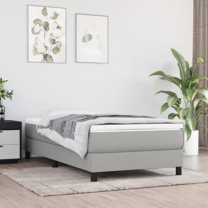 Cadru de pat box spring, gri deschis, 90x190 cm, textil GartenMobel Dekor