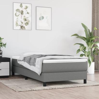 Cadru de pat box spring, gri închis, 100x200 cm, textil GartenMobel Dekor