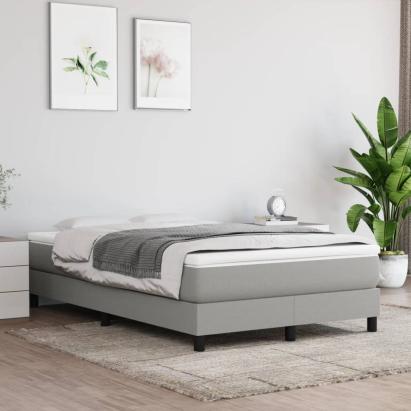 Cadru de pat box spring, gri deschis, 120x200 cm, textil GartenMobel Dekor