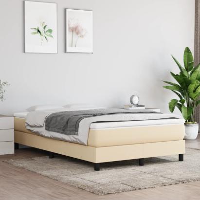 Cadru de pat box spring, crem, 120x200 cm, textil GartenMobel Dekor